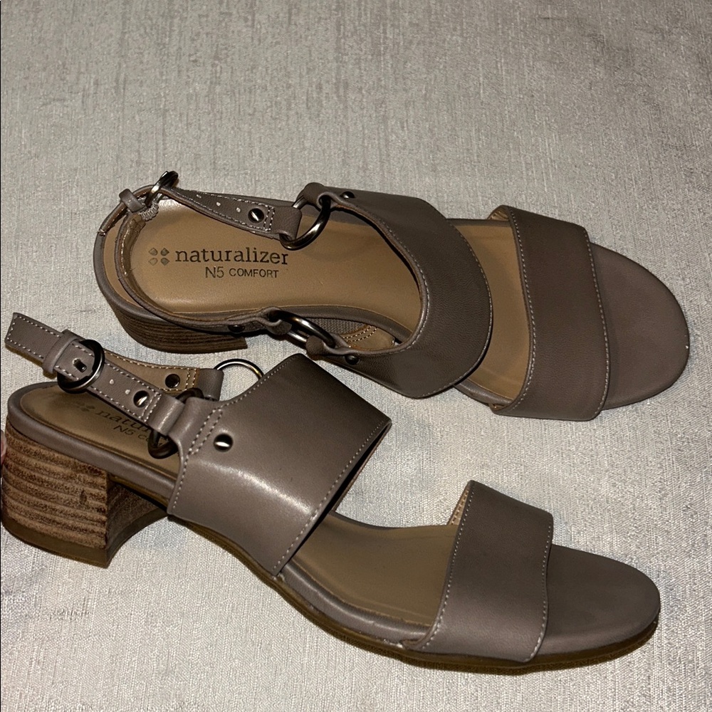 Naturalizer ‘Aubree’ N5 Comfort Taupe Platform Slingback Sandals Open-toe Size 6
